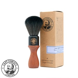 Synthetic Fibre Wooden Shaving Badger Free Brush (Vegan Friendly), Captain Fawcett